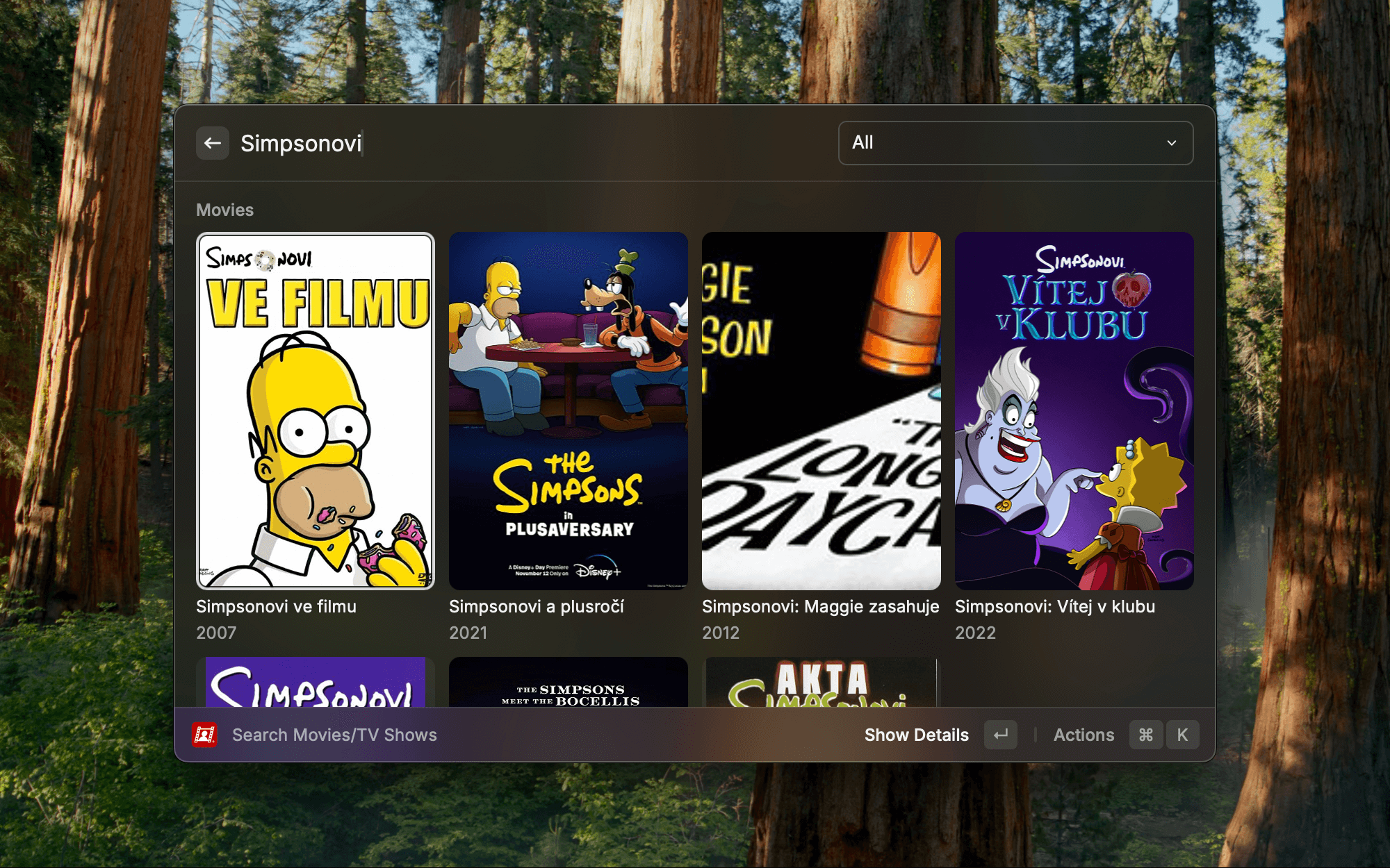 ČSFD Raycast Extension